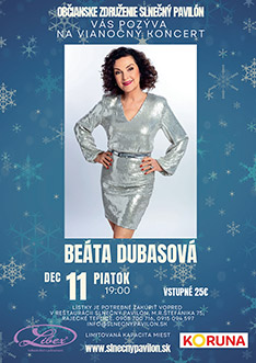 Beáta Dubasová - Vianočný koncert - piatok 11.12. o 19.hod.