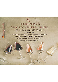 Degustácia vín Vinárstvo Predium Vráble - štvrtok 8. jún o 18.hod.
