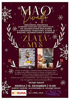 Divadlo Zlatá myš - nedeľa 10.12. o 15:00 - vstup voľný