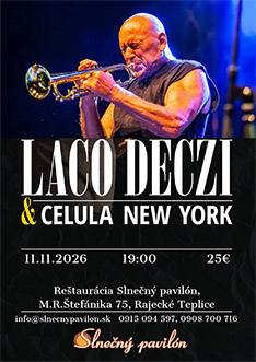 Laco Deczi & Celula New York - streda 11.11. o 19.hod.